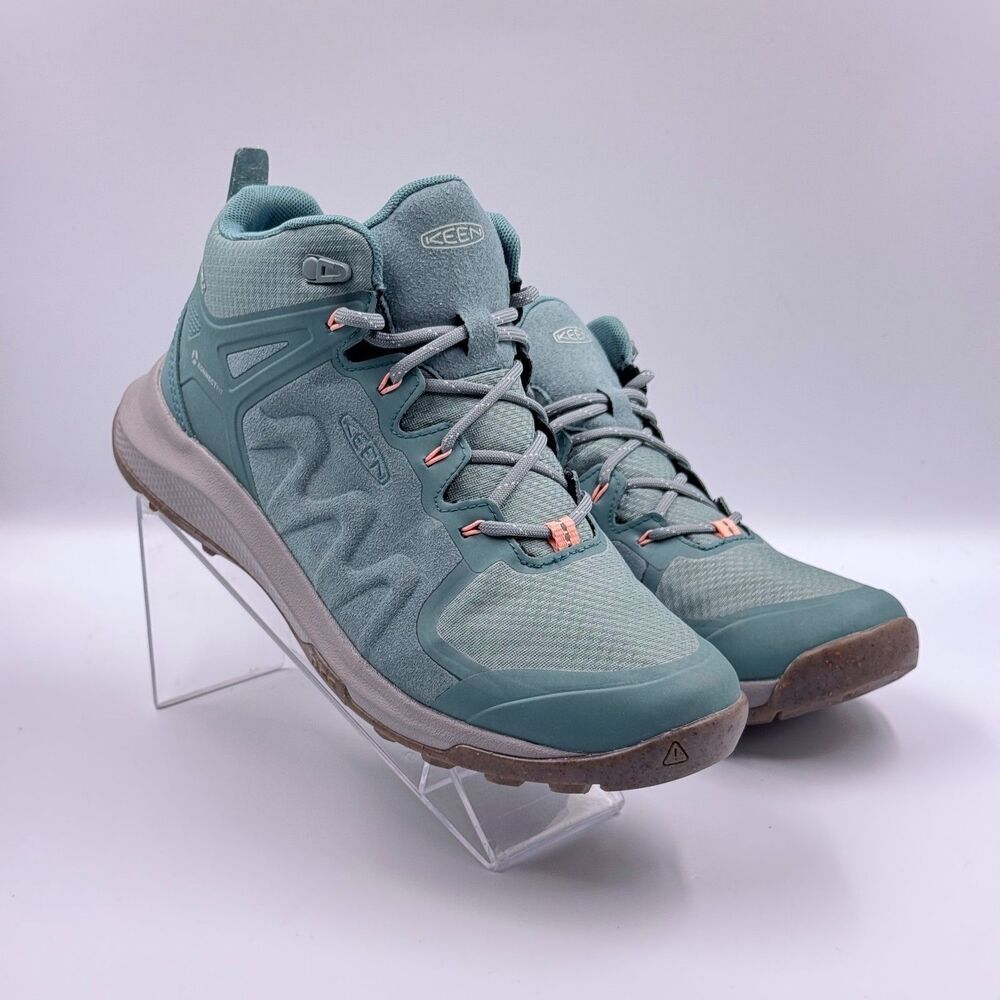 Keen Explore Mid WP Hiking Boots Women 8 Sage Green Dusty Pink Waterproof